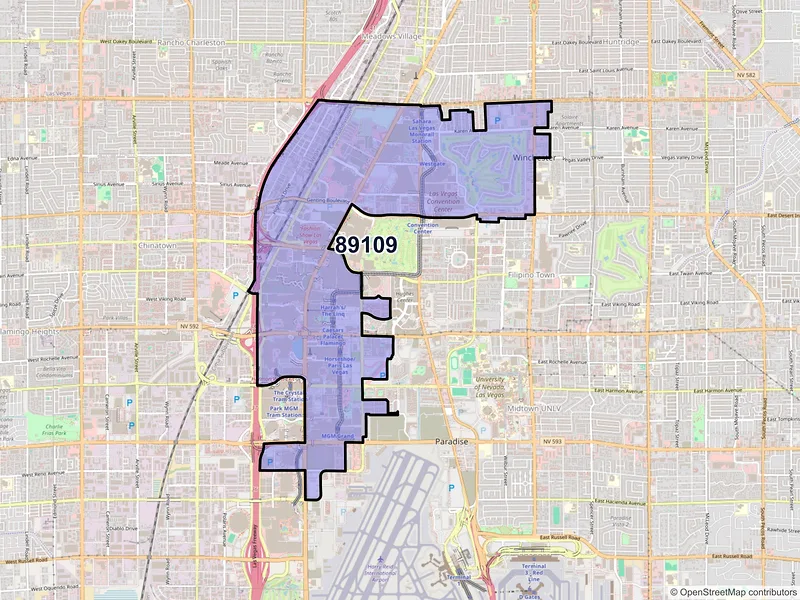 Map of ZIP Code 89109 — Las Vegas, NV