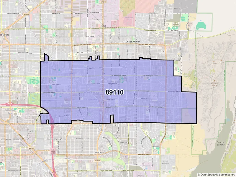 Map of ZIP Code 89110 — Las Vegas, NV