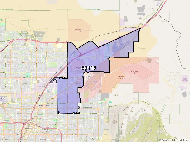 Map of ZIP Code 89115 — Las Vegas, NV