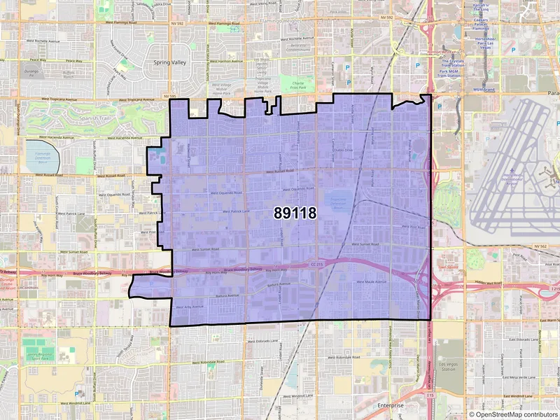 Map of ZIP Code 89118 — Las Vegas, NV
