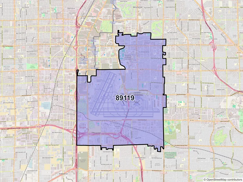 Map of ZIP Code 89119 — Las Vegas, NV