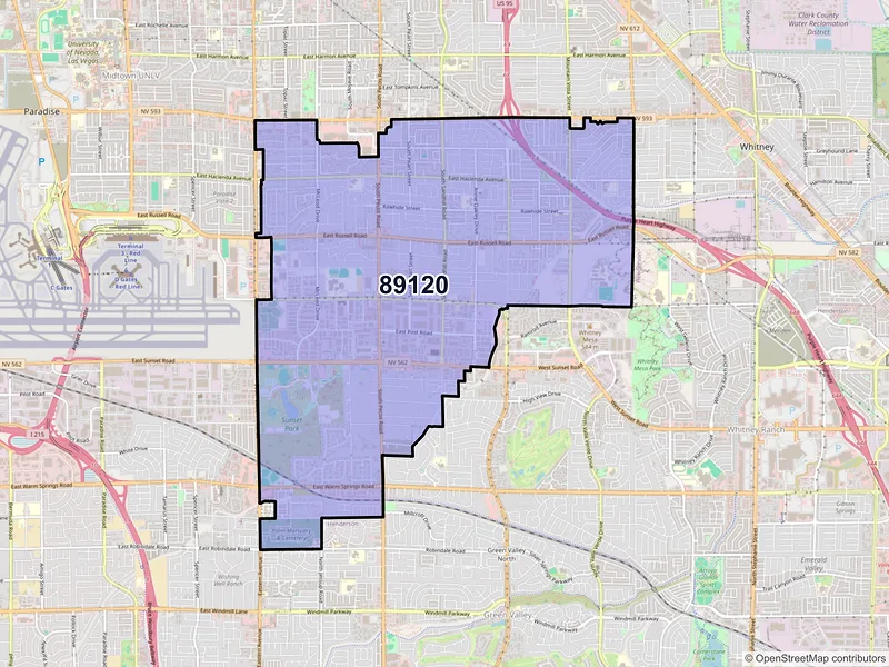 Map of ZIP Code 89120 — Las Vegas, NV