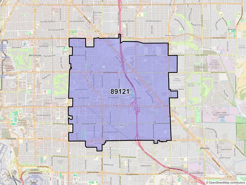 Map of ZIP Code 89121 — Las Vegas, NV