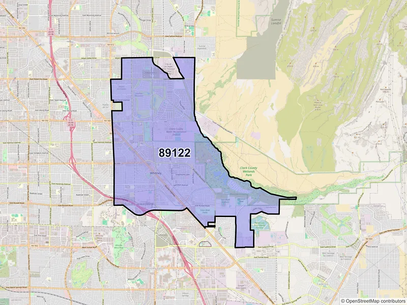 Map of ZIP Code 89122 — Las Vegas, NV