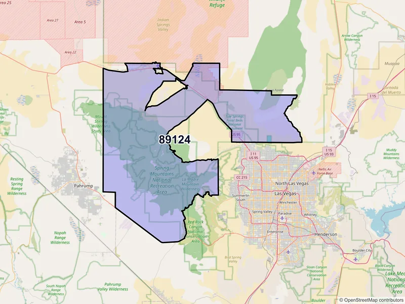 Map of ZIP Code 89124 — Las Vegas, NV