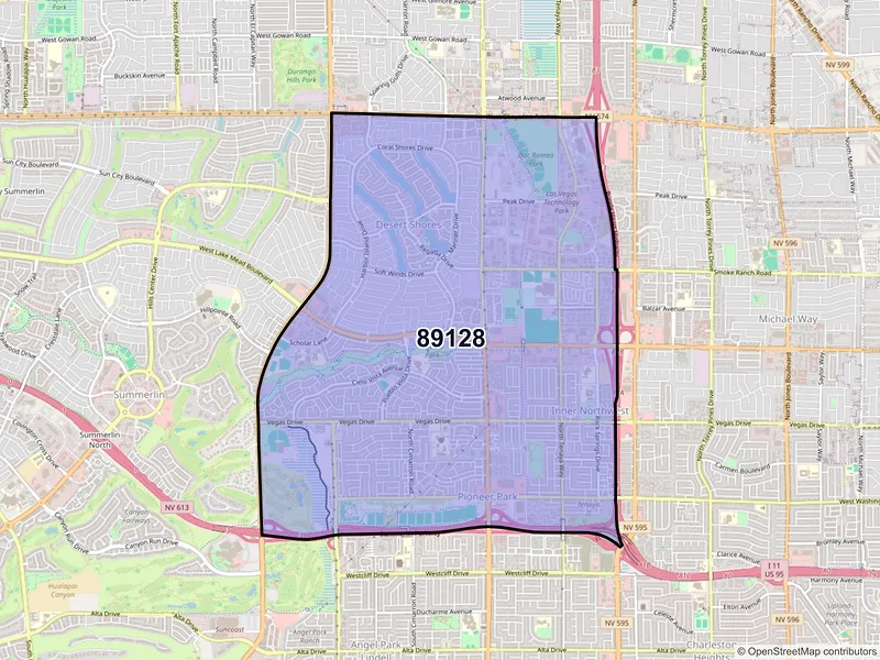 Map of ZIP Code 89128 — Las Vegas, NV