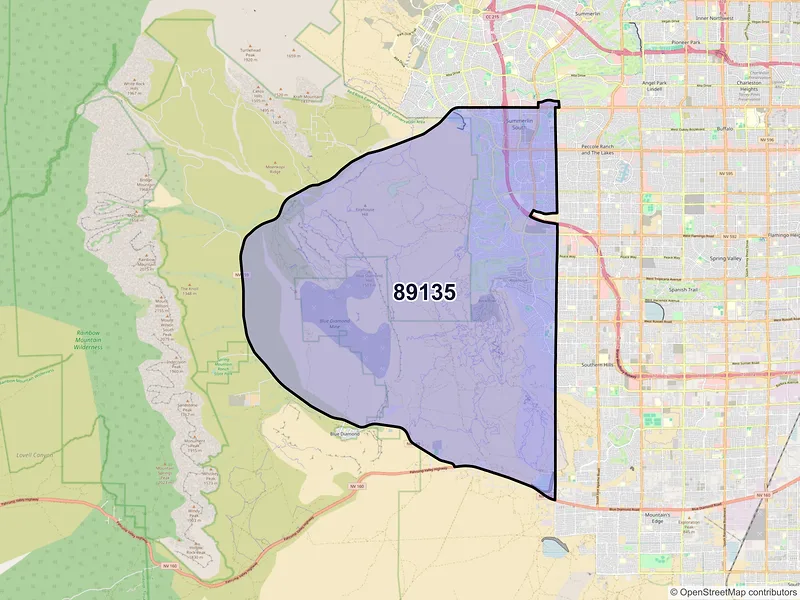 Map of ZIP Code 89135 — Las Vegas, NV