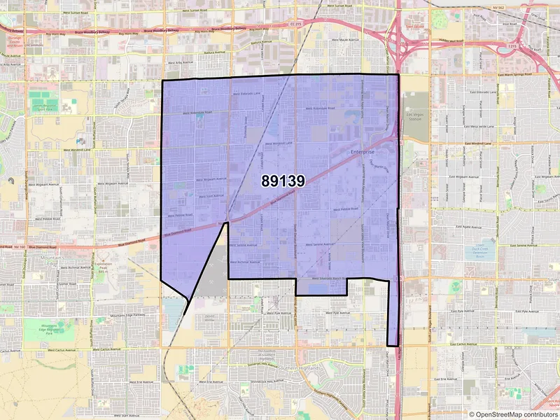 Map of ZIP Code 89139 — Las Vegas, NV