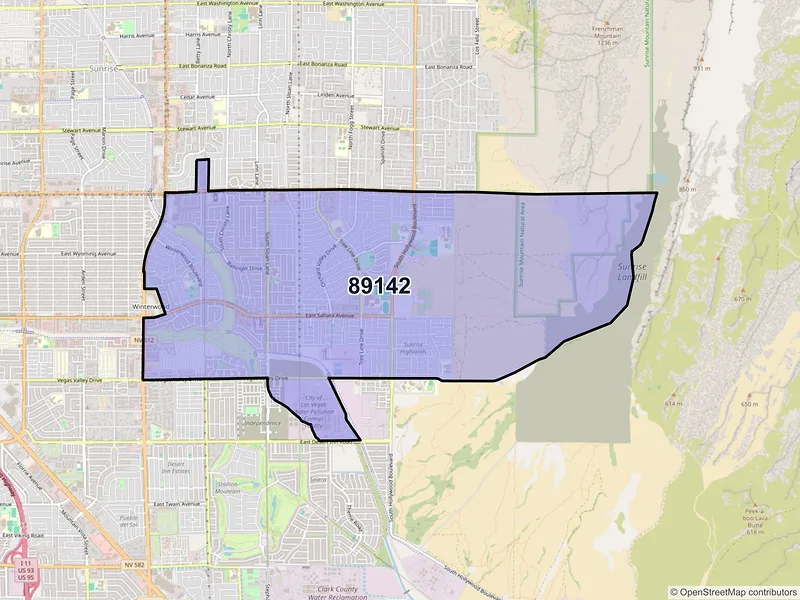 Map of ZIP Code 89142 — Las Vegas, NV