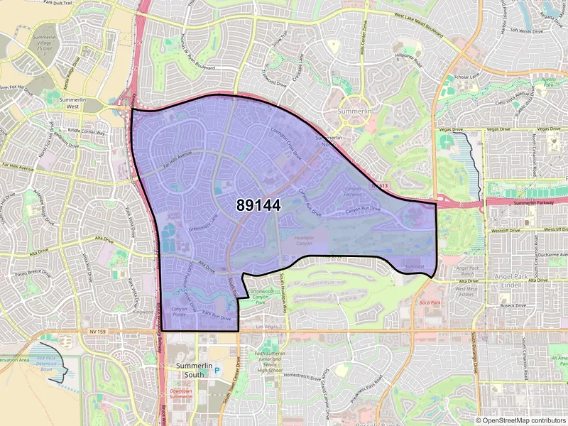 Map of ZIP Code 89144 — Las Vegas, NV