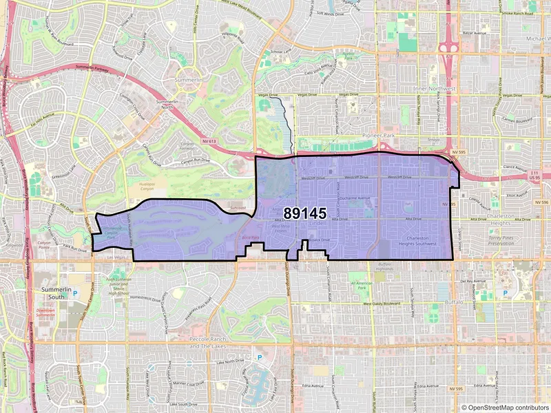 Map of ZIP Code 89145 — Las Vegas, NV