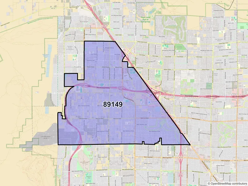 Map of ZIP Code 89149 — Las Vegas, NV