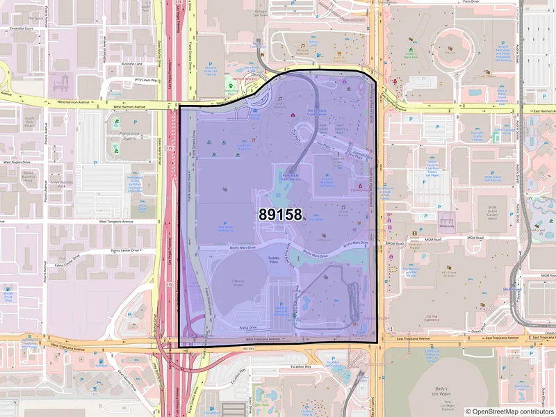 Map of ZIP Code 89158 — Las Vegas, NV