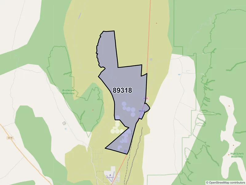 Map of Mc Gill, Nevada and ZIP codes