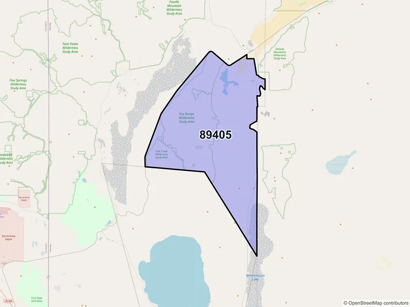 Map of Empire, Nevada and ZIP codes