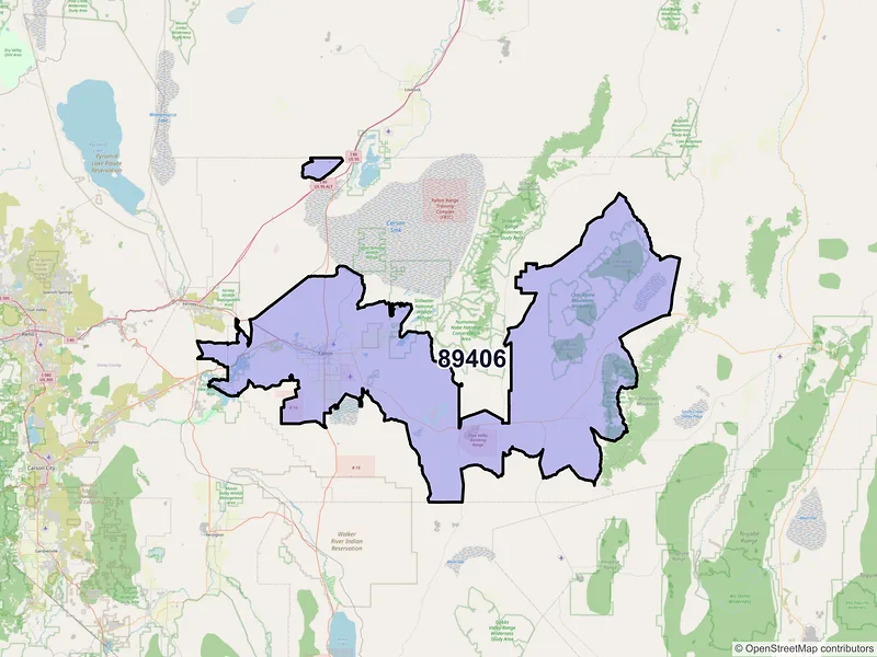 Map of ZIP Code 89406 — Fallon, NV