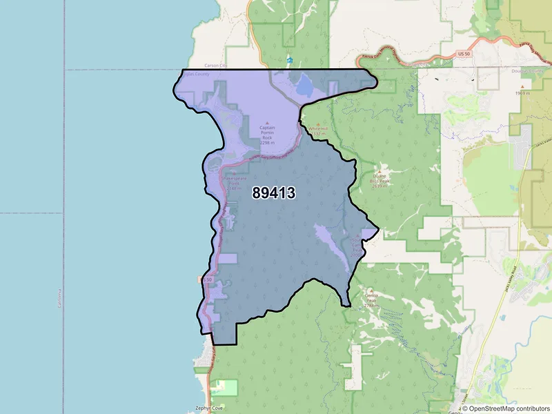 Map of ZIP Code 89413 — Glenbrook, NV