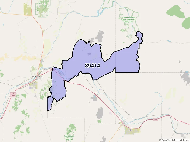 Map of Golconda, Nevada and ZIP codes