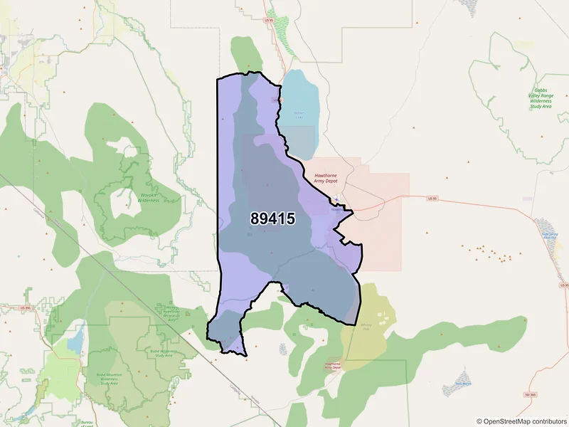 Map of ZIP Code 89415 — Hawthorne, NV