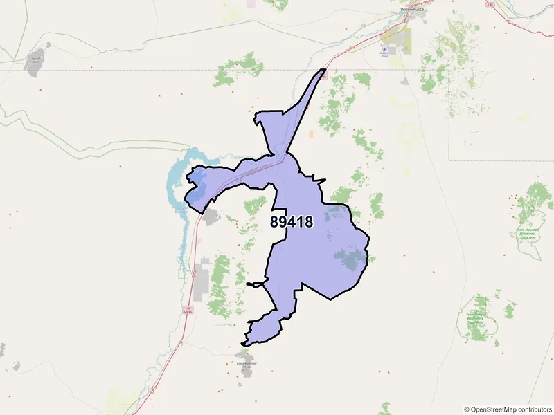 Map of Imlay, Nevada and ZIP codes