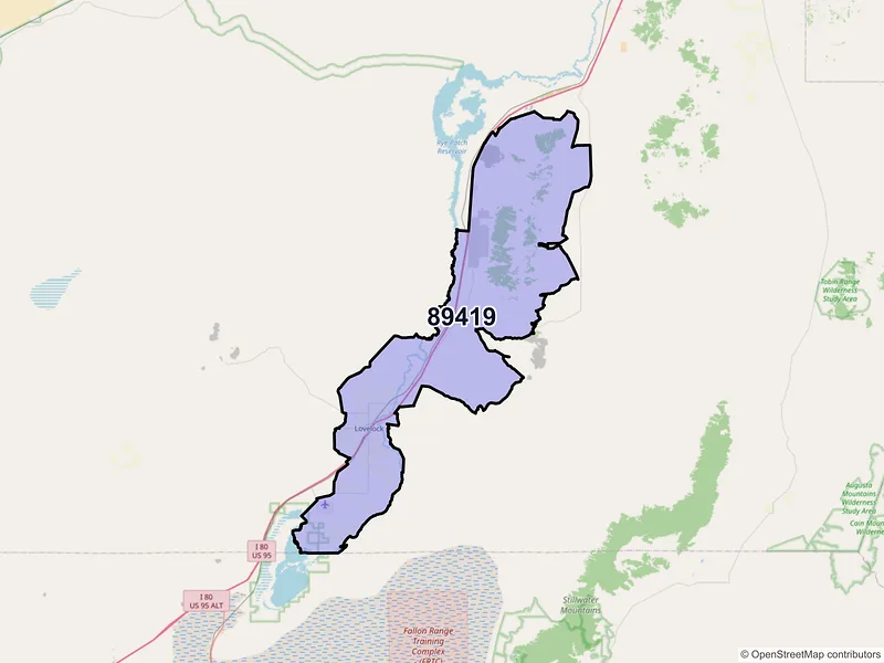 Map of ZIP Code 89419 — Lovelock, NV
