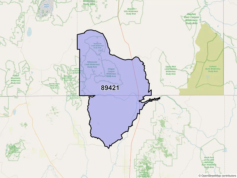 Map of Mc Dermitt, Nevada and ZIP codes