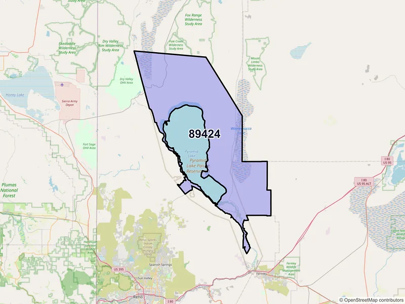 Map of Nixon, Nevada and ZIP codes