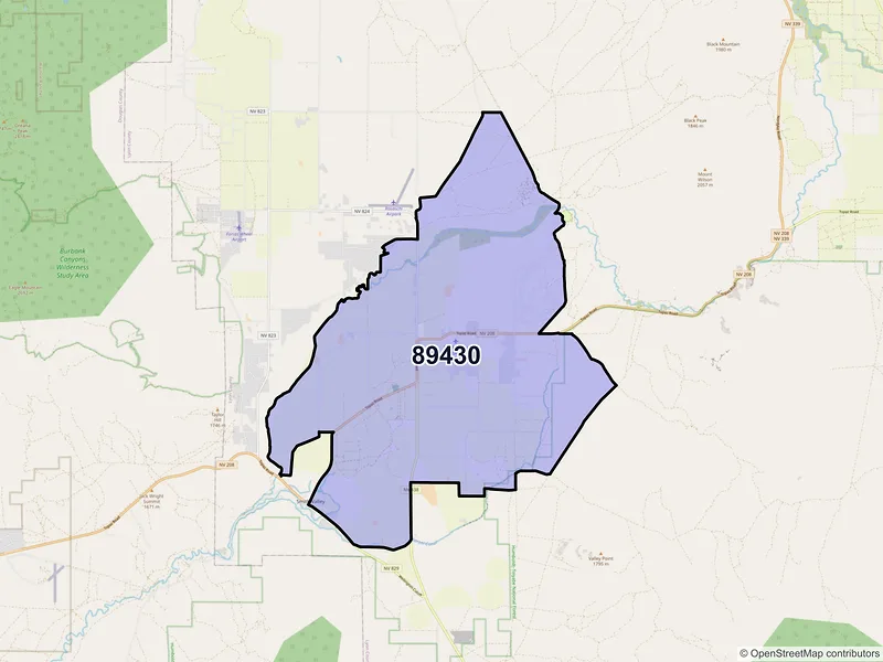 Map of ZIP Code 89430 — Smith, NV