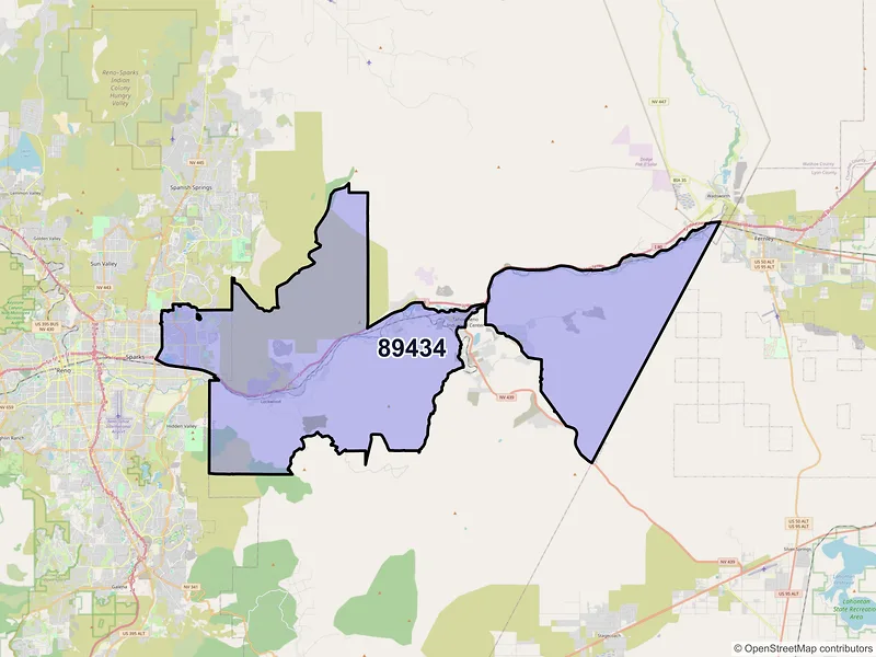 Map of ZIP Code 89434 — Sparks, NV
