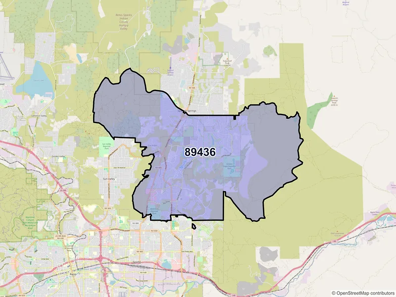 Map of ZIP Code 89436 — Sparks, NV