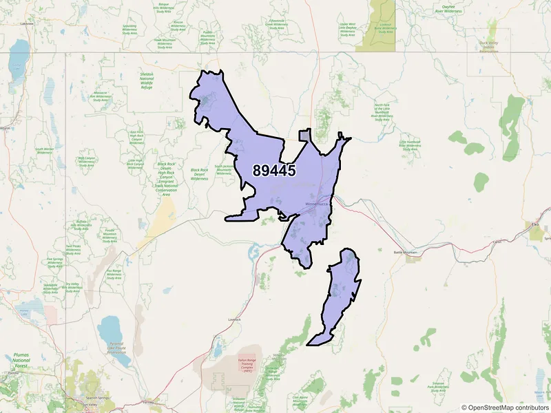 Map of ZIP Code 89445 — Winnemucca, NV