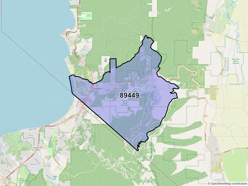 Map of ZIP Code 89449 — Stateline, NV