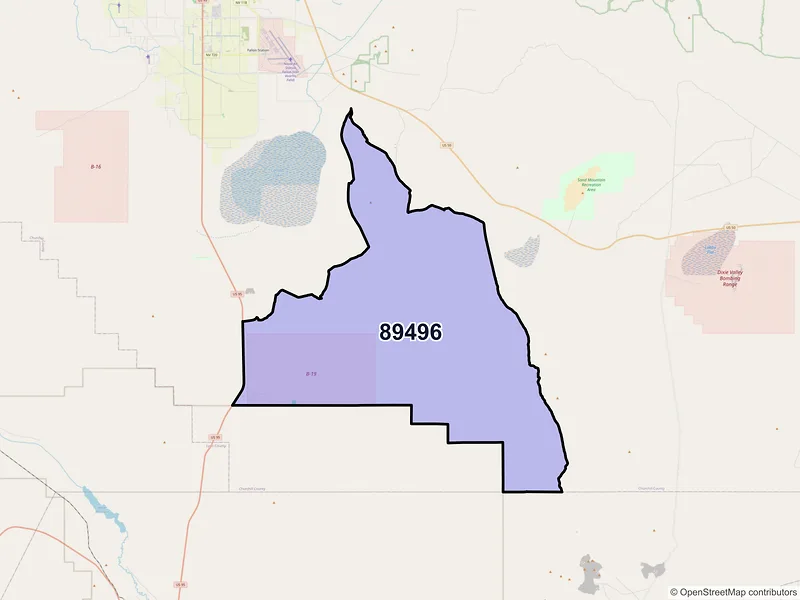 Map of ZIP Code 89496 — Fallon, NV