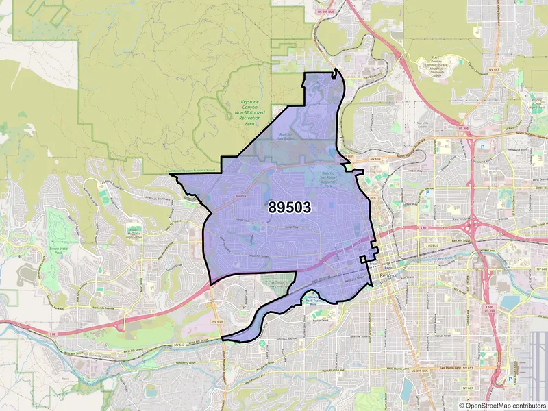 Map of ZIP Code 89503 — Reno, NV