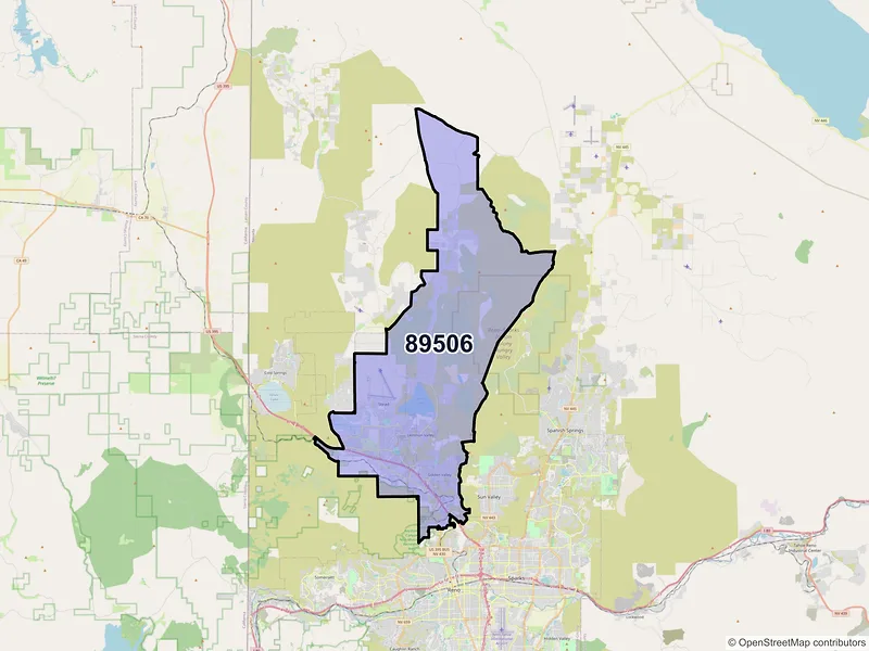 Map of ZIP Code 89506 — Reno, NV