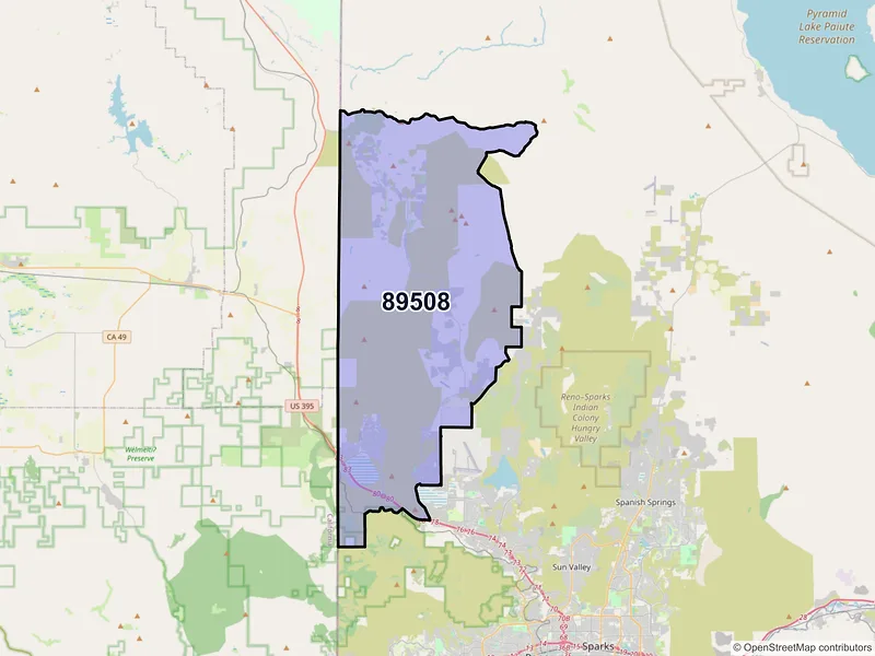 Map of ZIP Code 89508 — Reno, NV