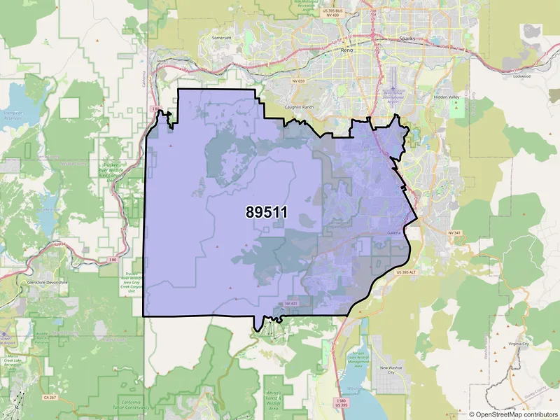 Map of ZIP Code 89511 — Reno, NV