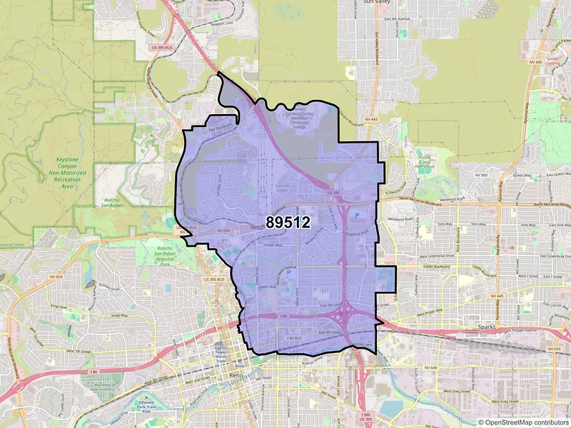 Map of ZIP Code 89512 — Reno, NV