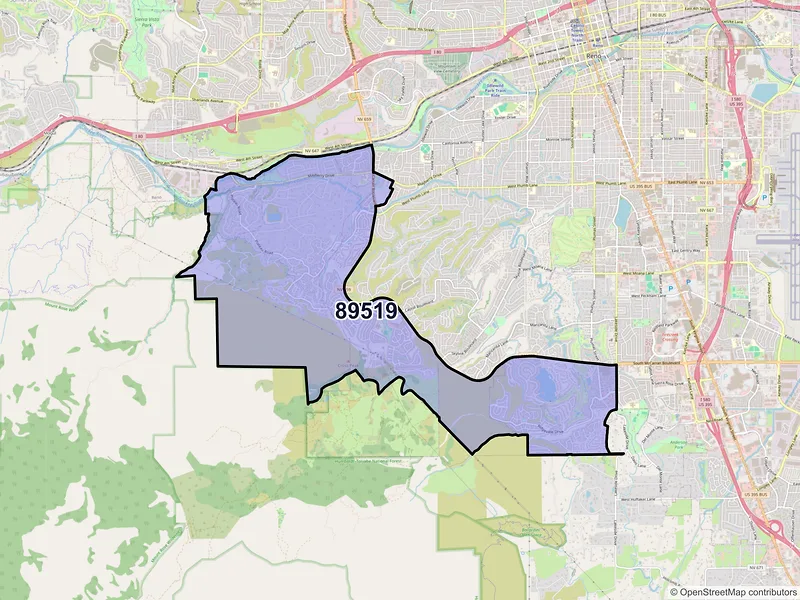 Map of ZIP Code 89519 — Reno, NV