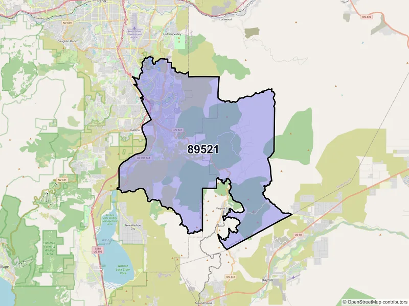 Map of ZIP Code 89521 — Reno, NV