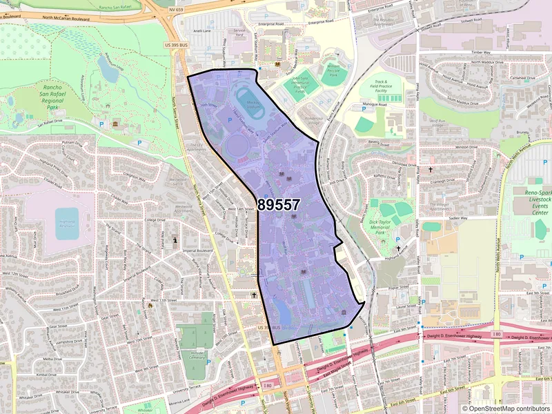 Map of ZIP Code 89557 — Reno, NV