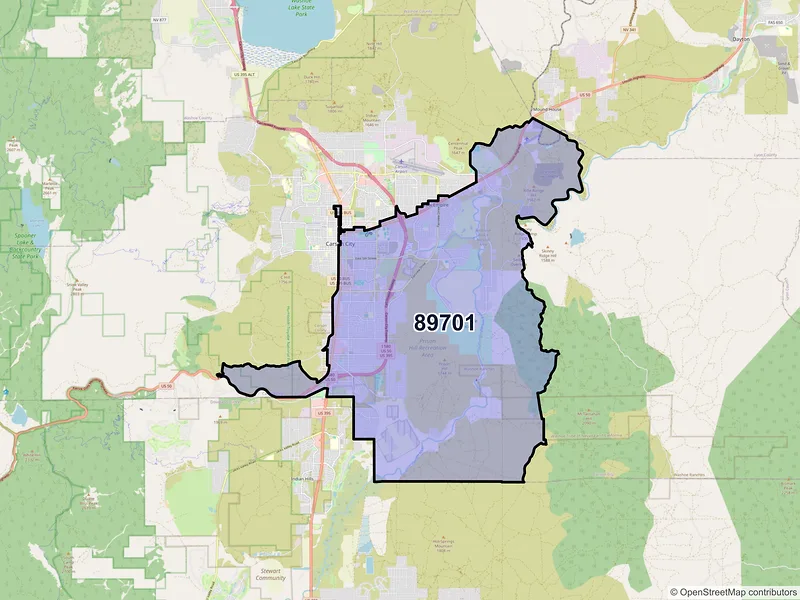 Map of ZIP Code 89701 — Carson City, NV