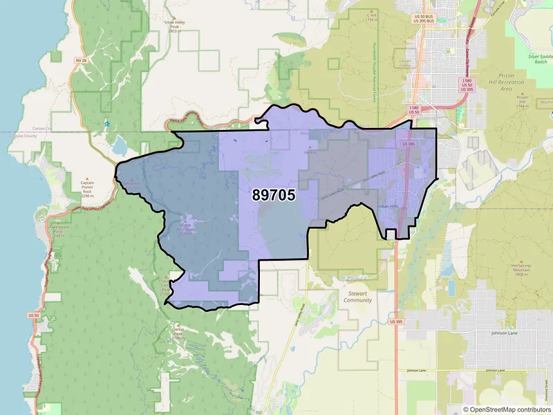 Map of ZIP Code 89705 — Carson City, NV