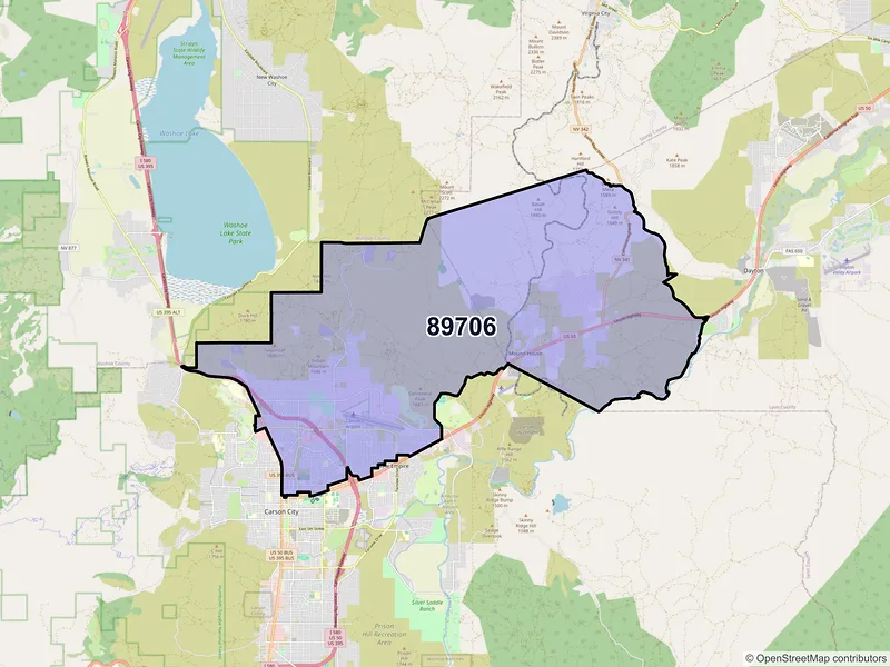 Map of ZIP Code 89706 — Carson City, NV
