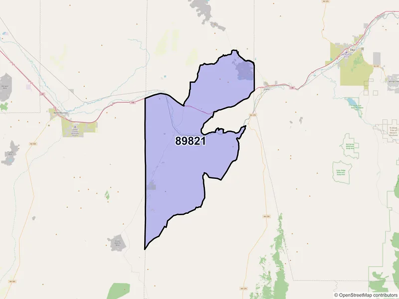 Map of ZIP Code 89821 — Crescent Valley, NV