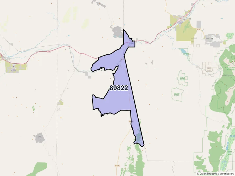 Map of ZIP Code 89822 — Carlin, NV