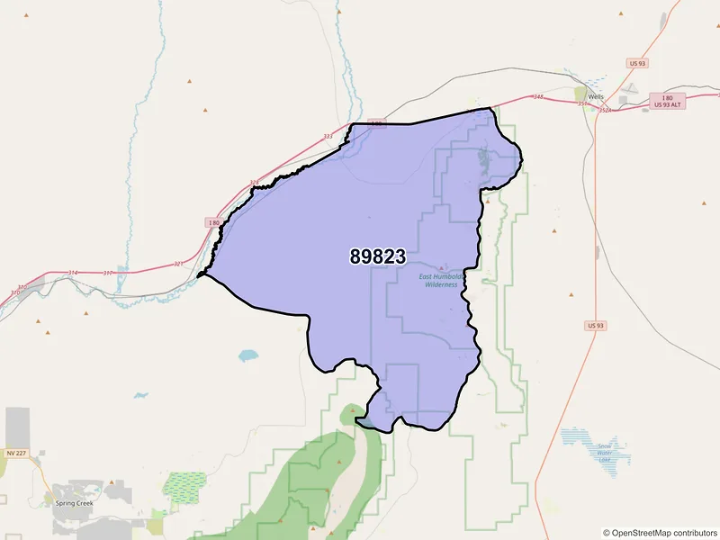 Map of ZIP Code 89823 — Deeth, NV
