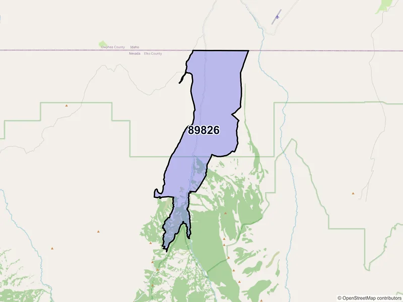 Map of Jarbidge, Nevada and ZIP codes