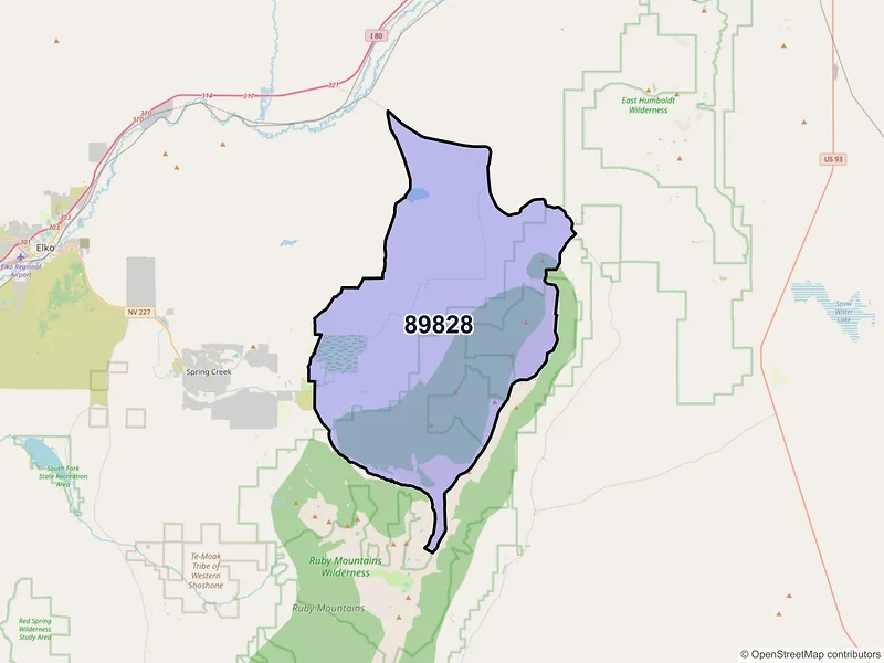 Map of ZIP Code 89828 — Lamoille, NV