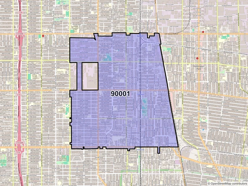 Map of ZIP Code 90001 — Los Angeles, CA